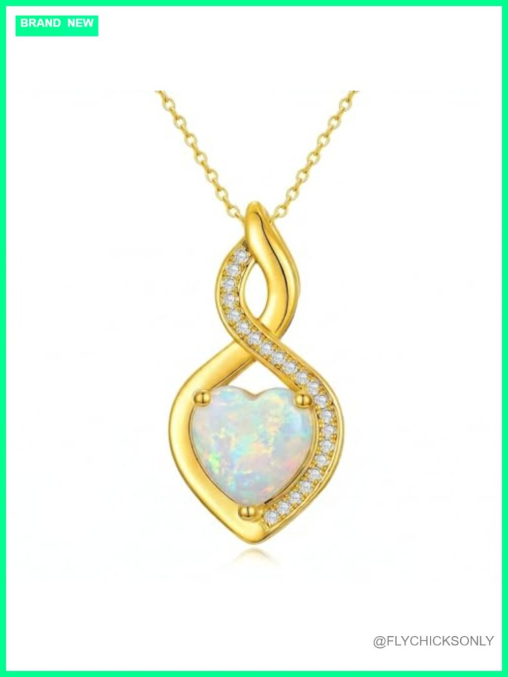 14K Gold Infinity Heart Birthstone Necklace